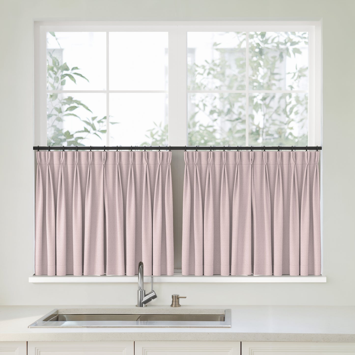 Florence Linen Pleated Cafe Curtains