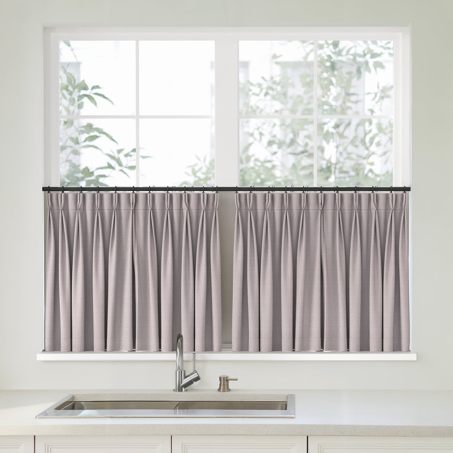 Florence Linen Pleated Cafe Curtains