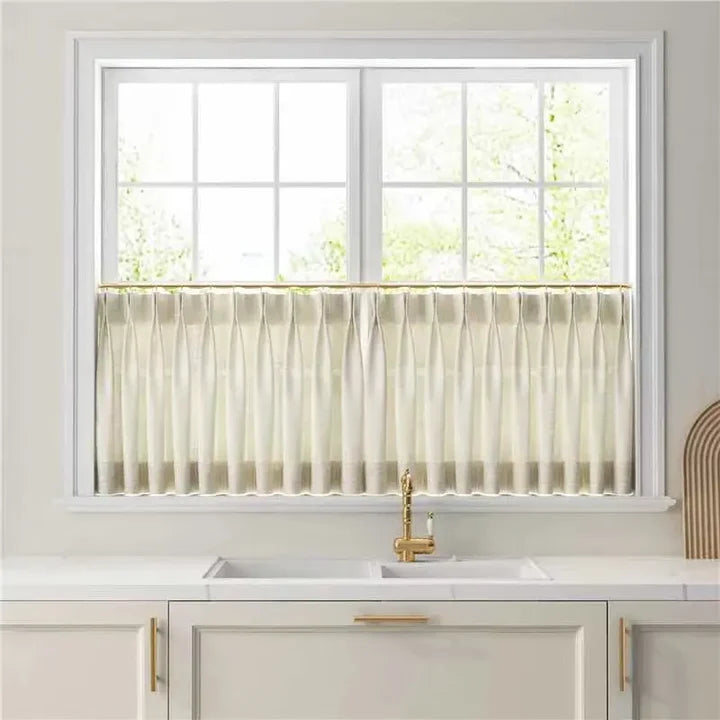 Florence Linen Pleated Cafe Curtains