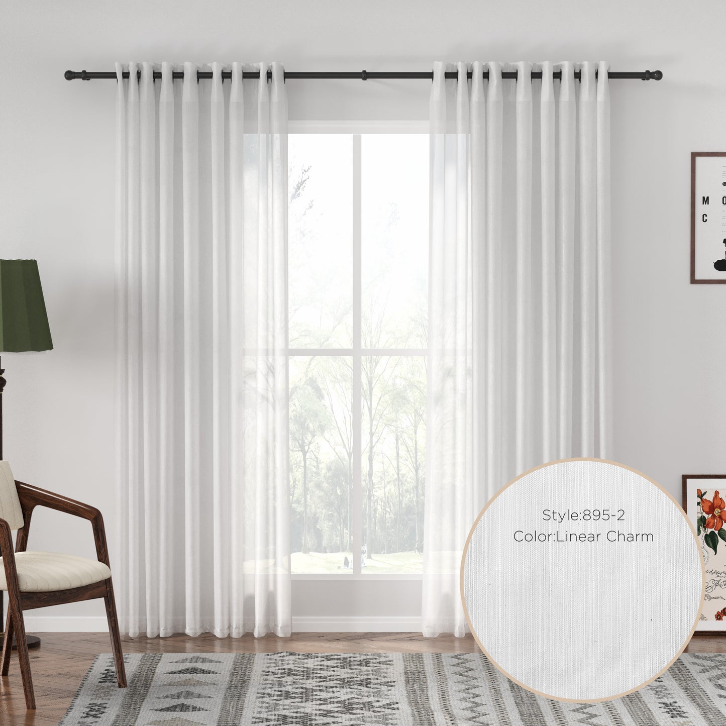 Auriel Semi Sheer Drapes Grommet