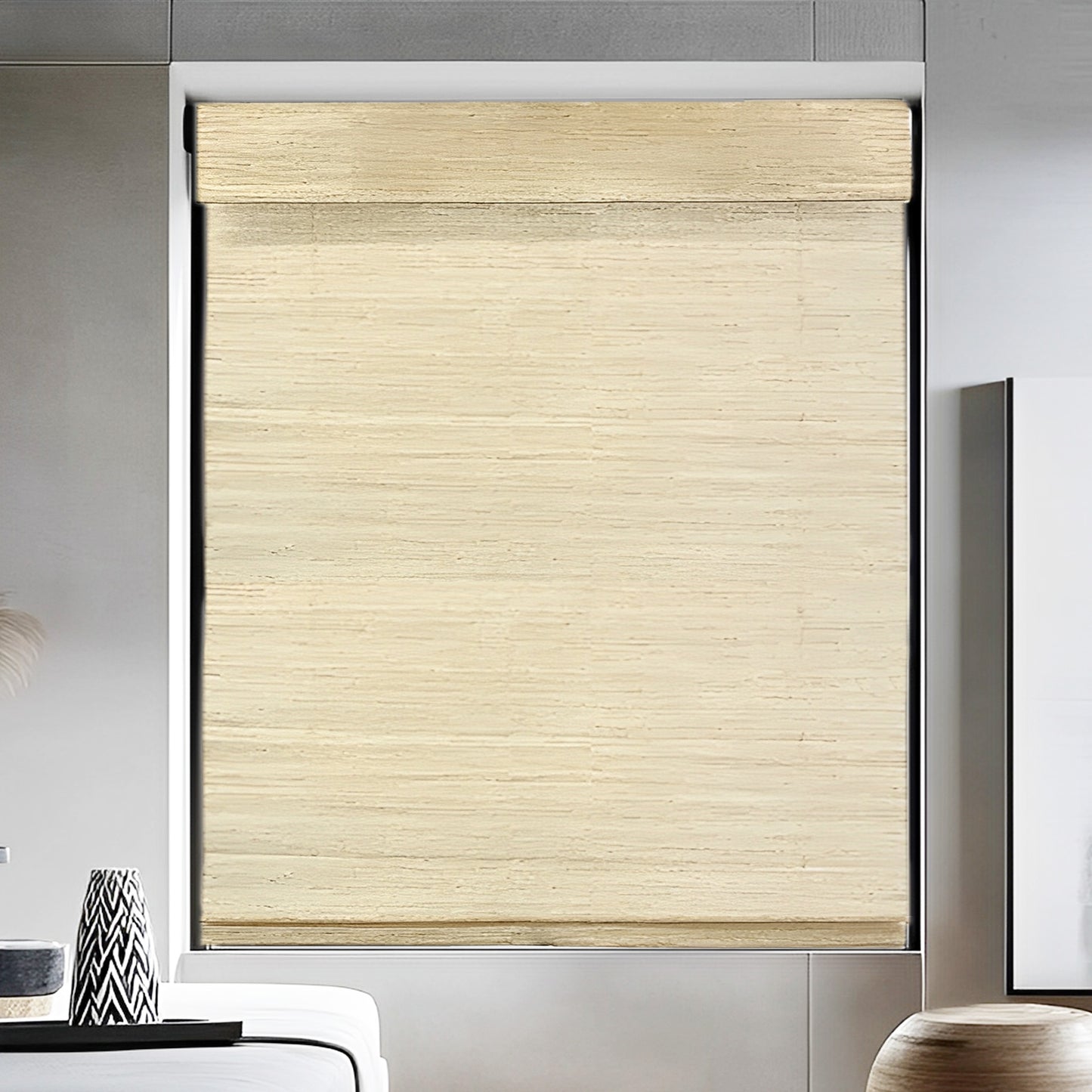 Ramie Woven Bamboo Shade, Amberwood