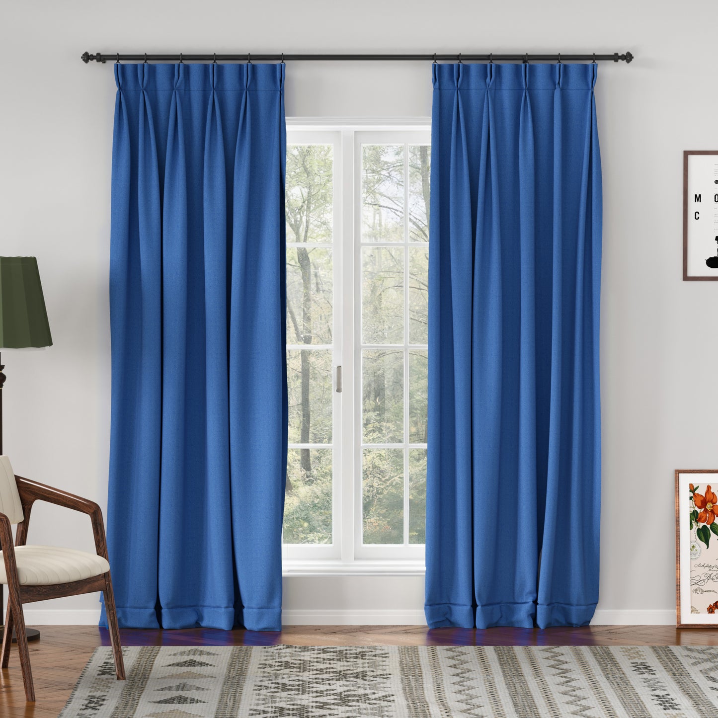 Chevron Textured Linen Blend Drape Pleated