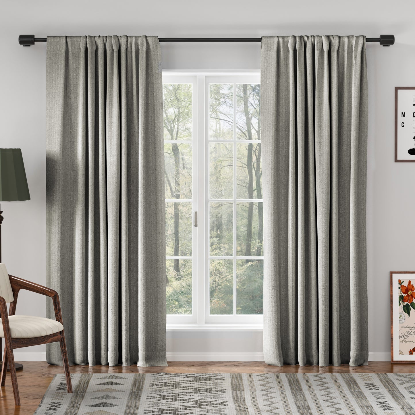 Chevron Textured Linen Blend Drape Soft Top