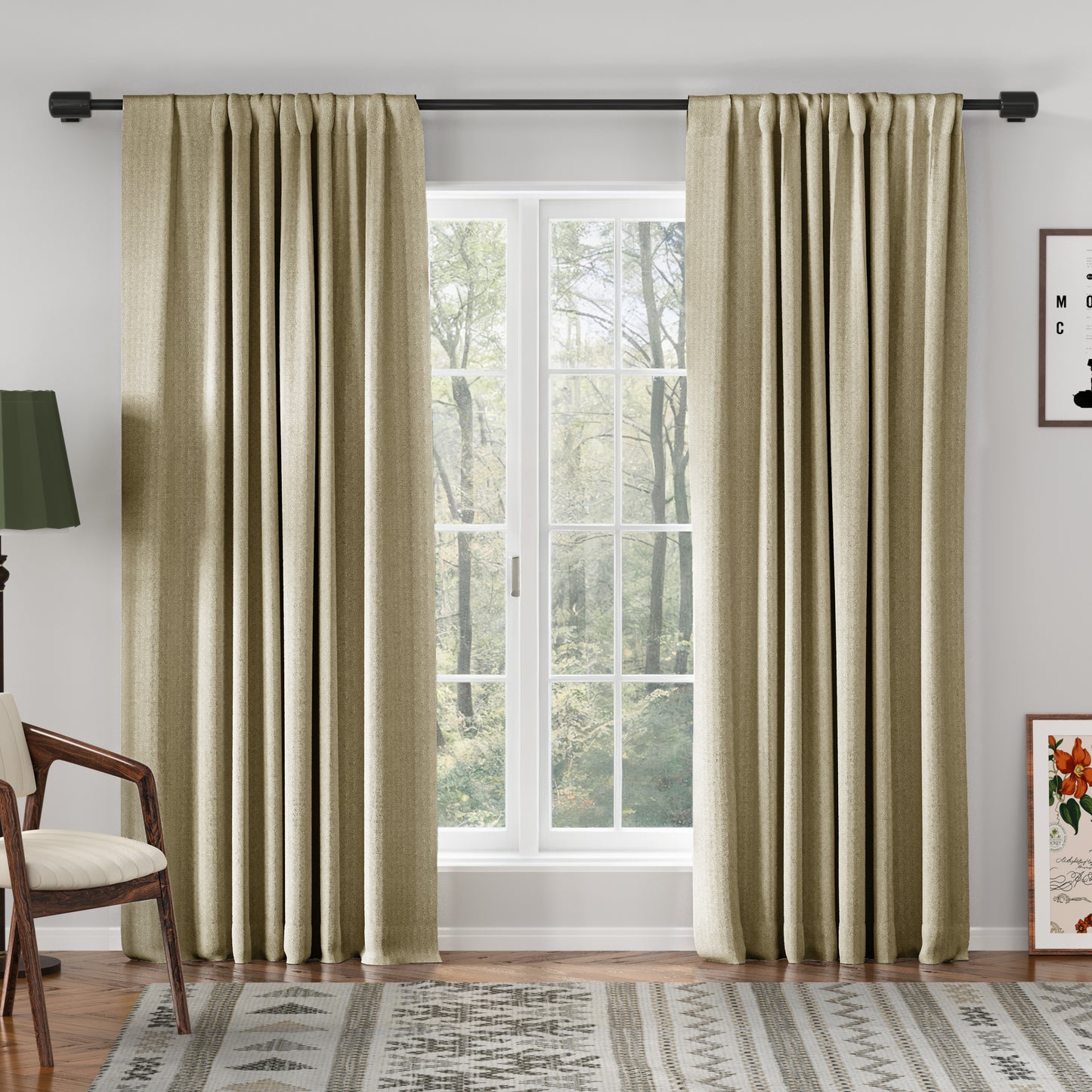 Chevron Textured Linen Blend Drape Soft Top