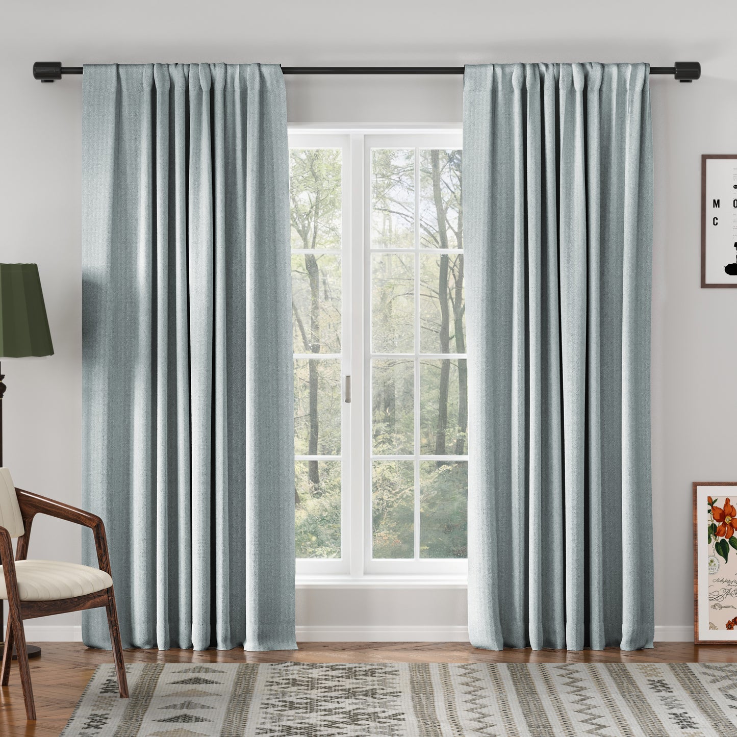 Chevron Textured Linen Blend Drape Soft Top