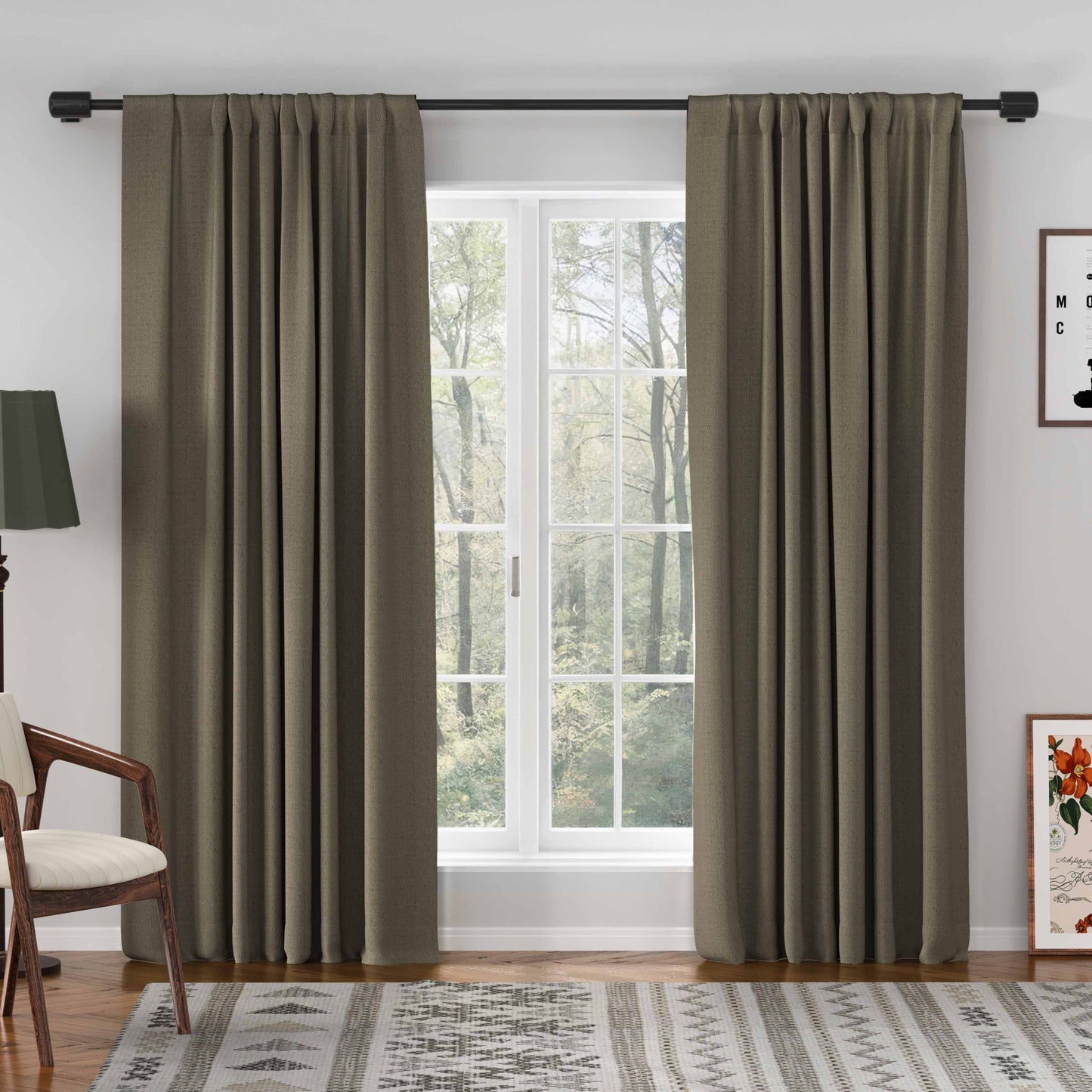 Chevron Textured Linen Blend Drape Soft Top