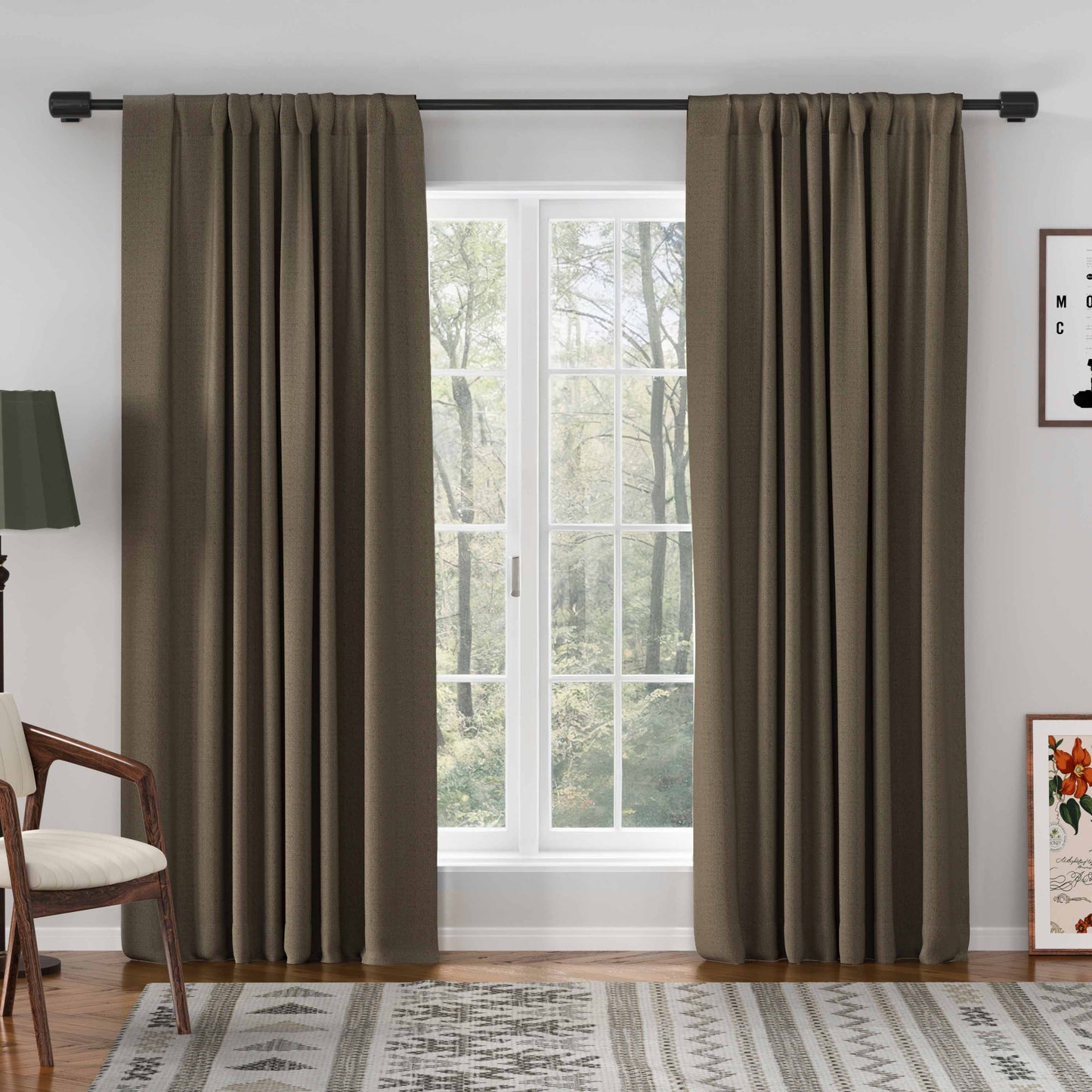 Chevron Textured Linen Blend Drape Soft Top