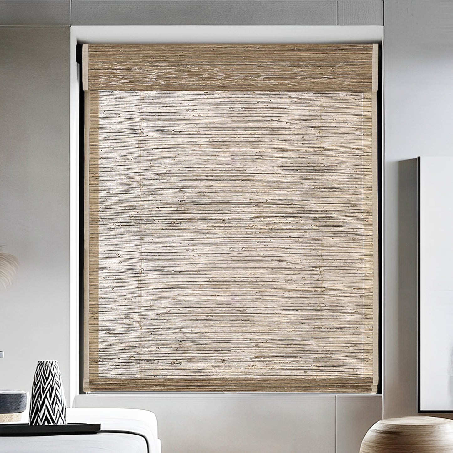 Jute Woven Bamboo Shade, Beeswax
