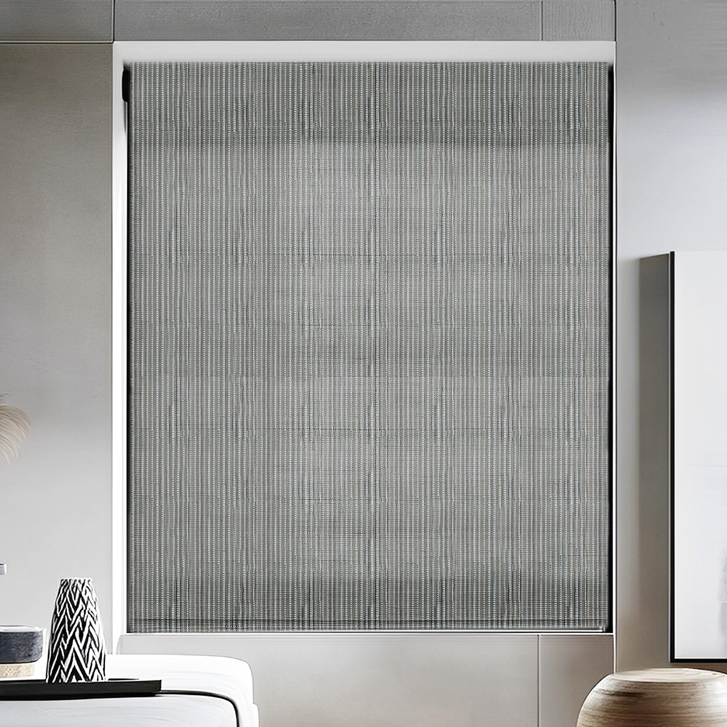 Kenaf Woven Bamboo Shade, Bone Weave