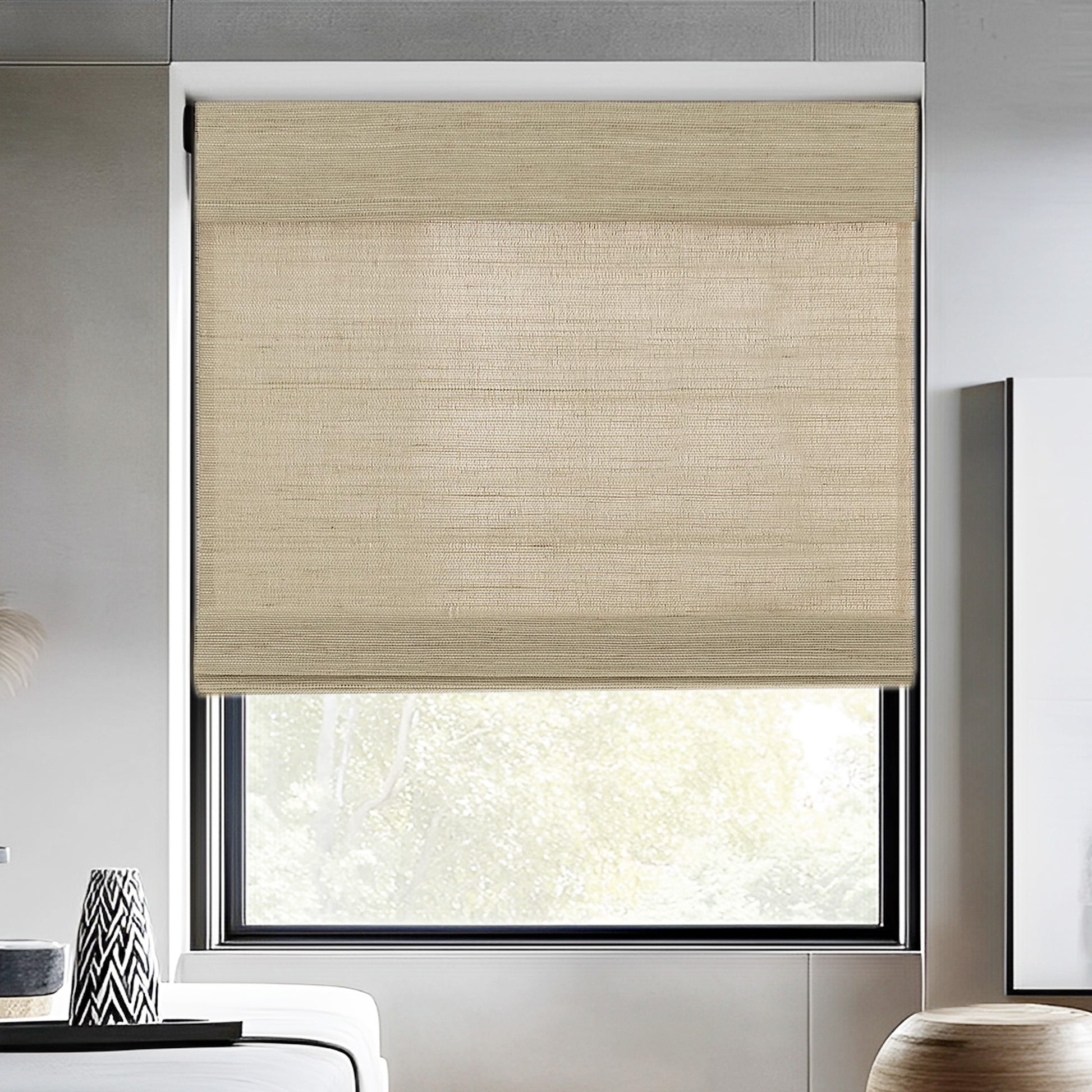 Ramie Woven Bamboo Shade, Coconut - LuxDrape