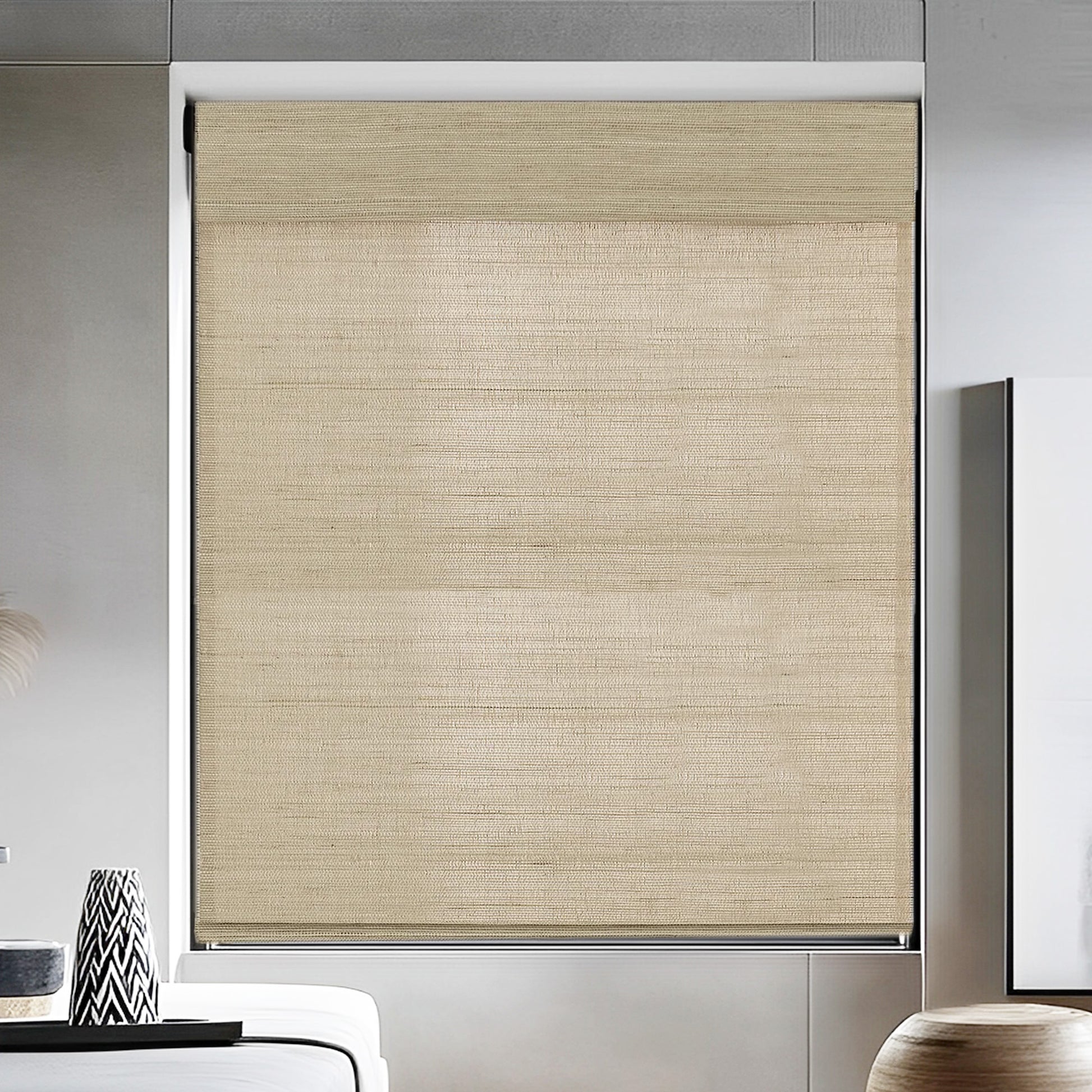 Ramie Woven Bamboo Shade, Coconut - LuxDrape