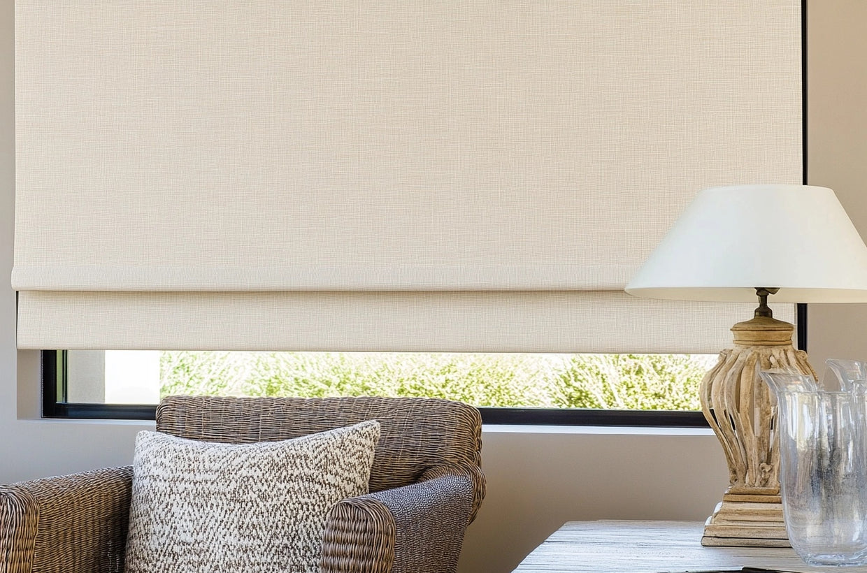 Custom Cordless Roman Shades – Manual & Motorized Options