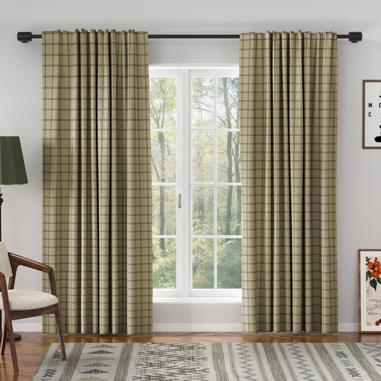 Sienna Striped Pattern Linen Blend Drape Soft Top