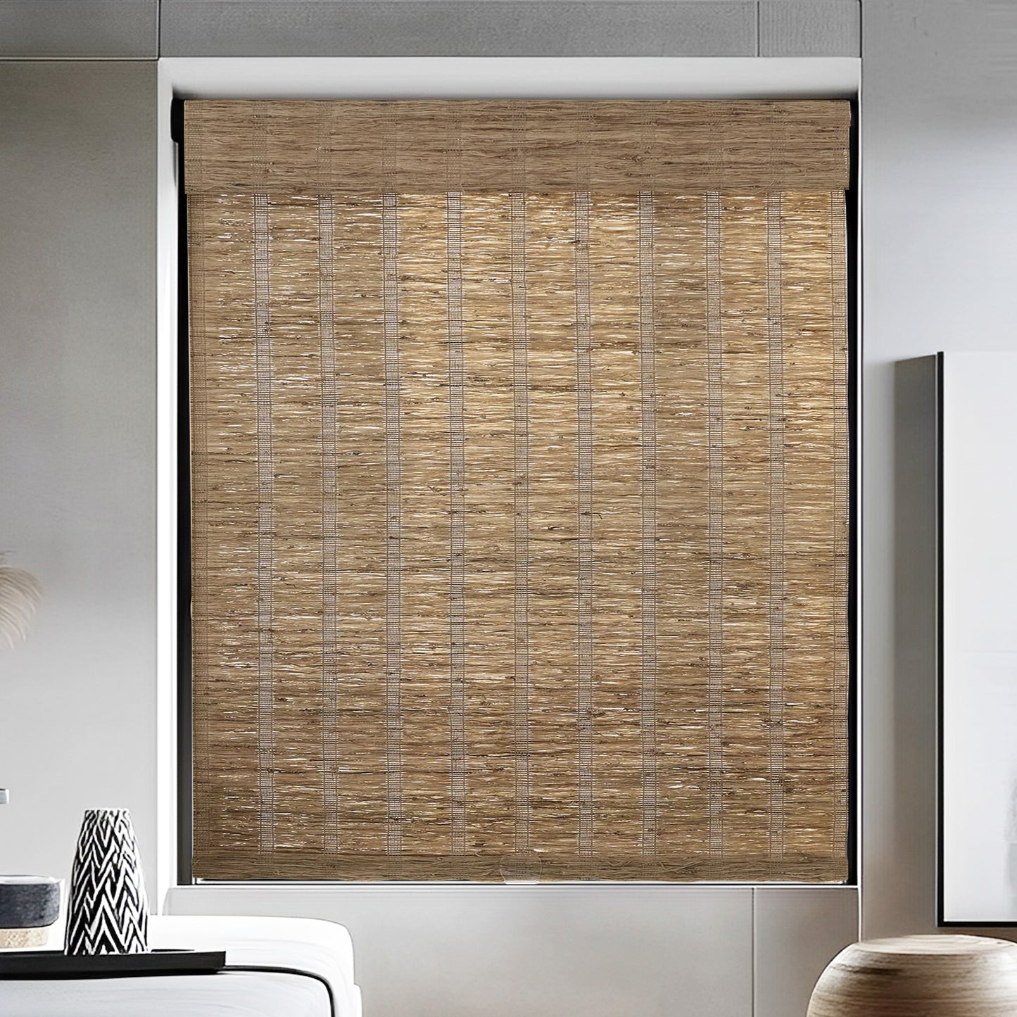 Ramie Woven Bamboo Shade, Latte Foam