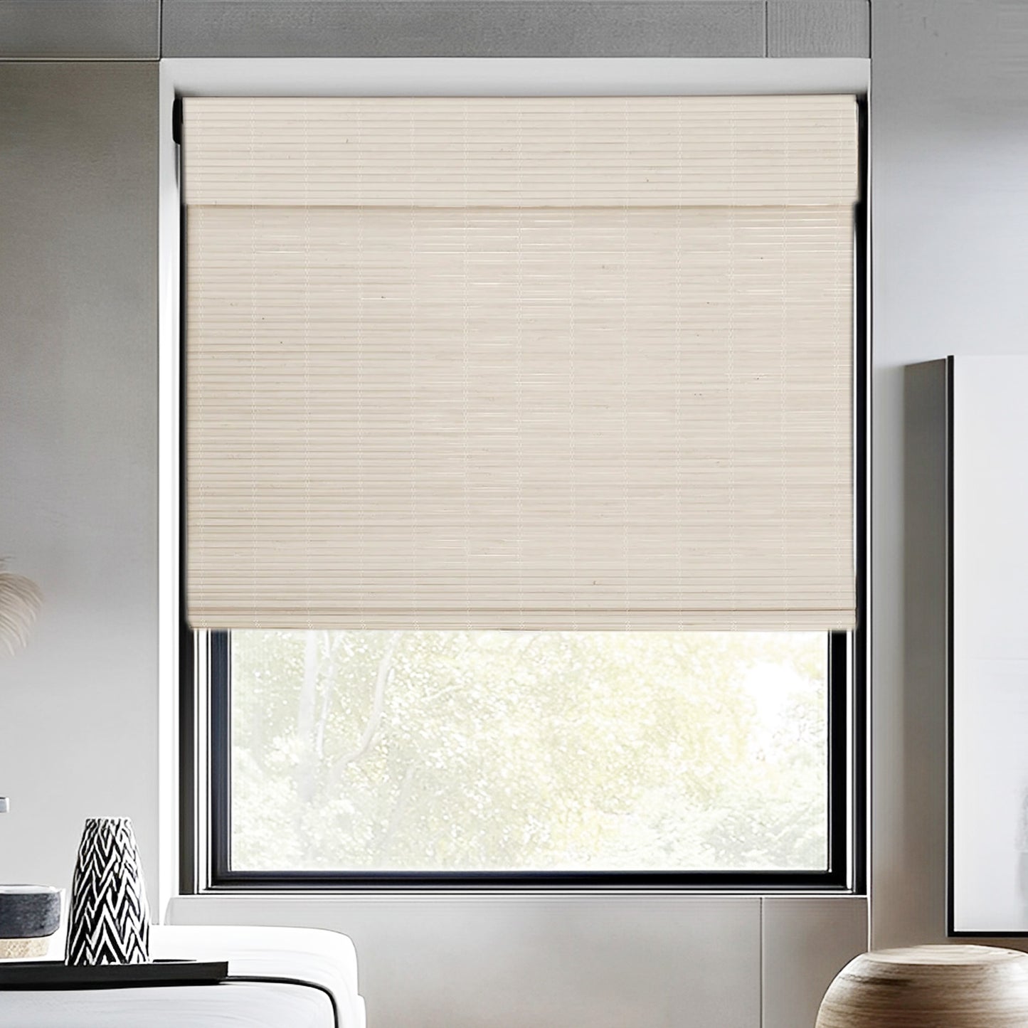 Woven Bamboo Shade, Light beige