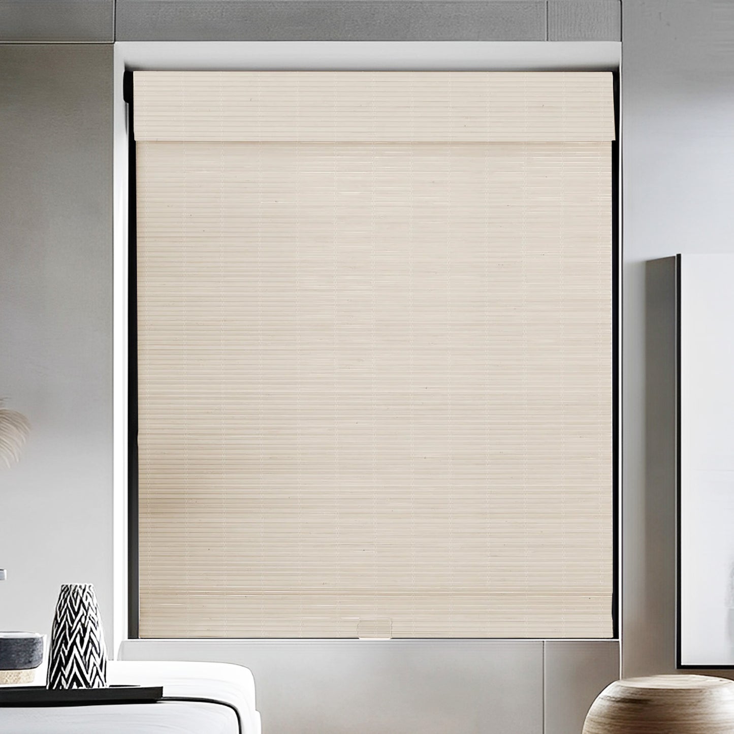 Woven Bamboo Shade, Light beige