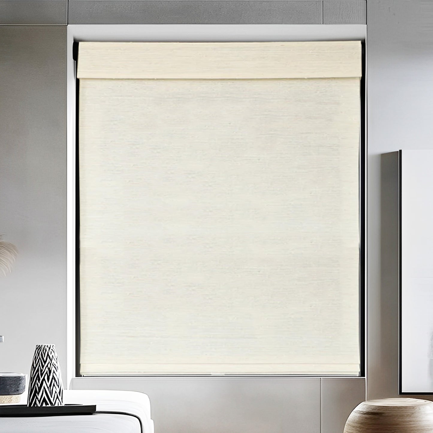 Woven Bamboo Shade, Marble White