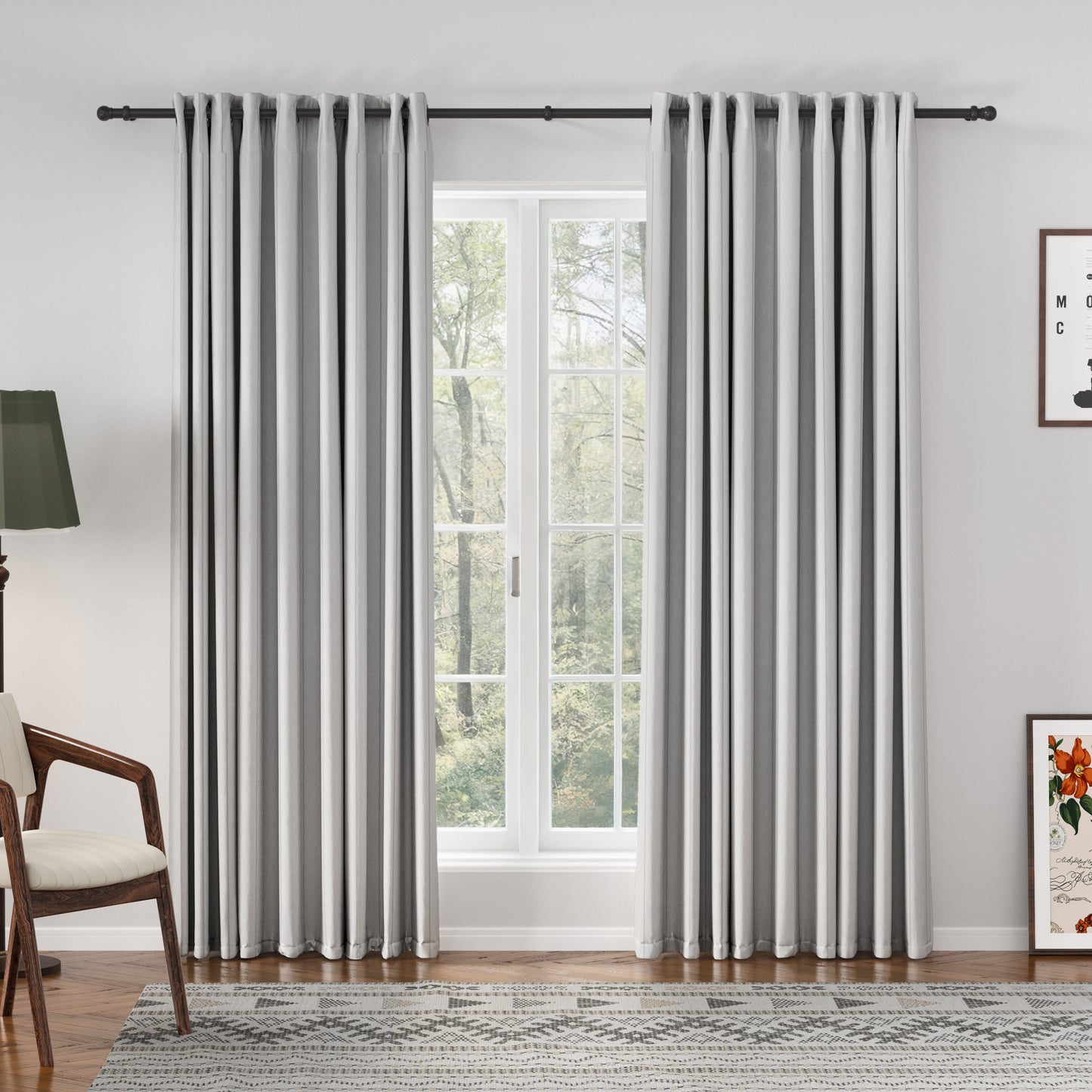 Sienna Striped Pattern Linen Blend Drape Grommet