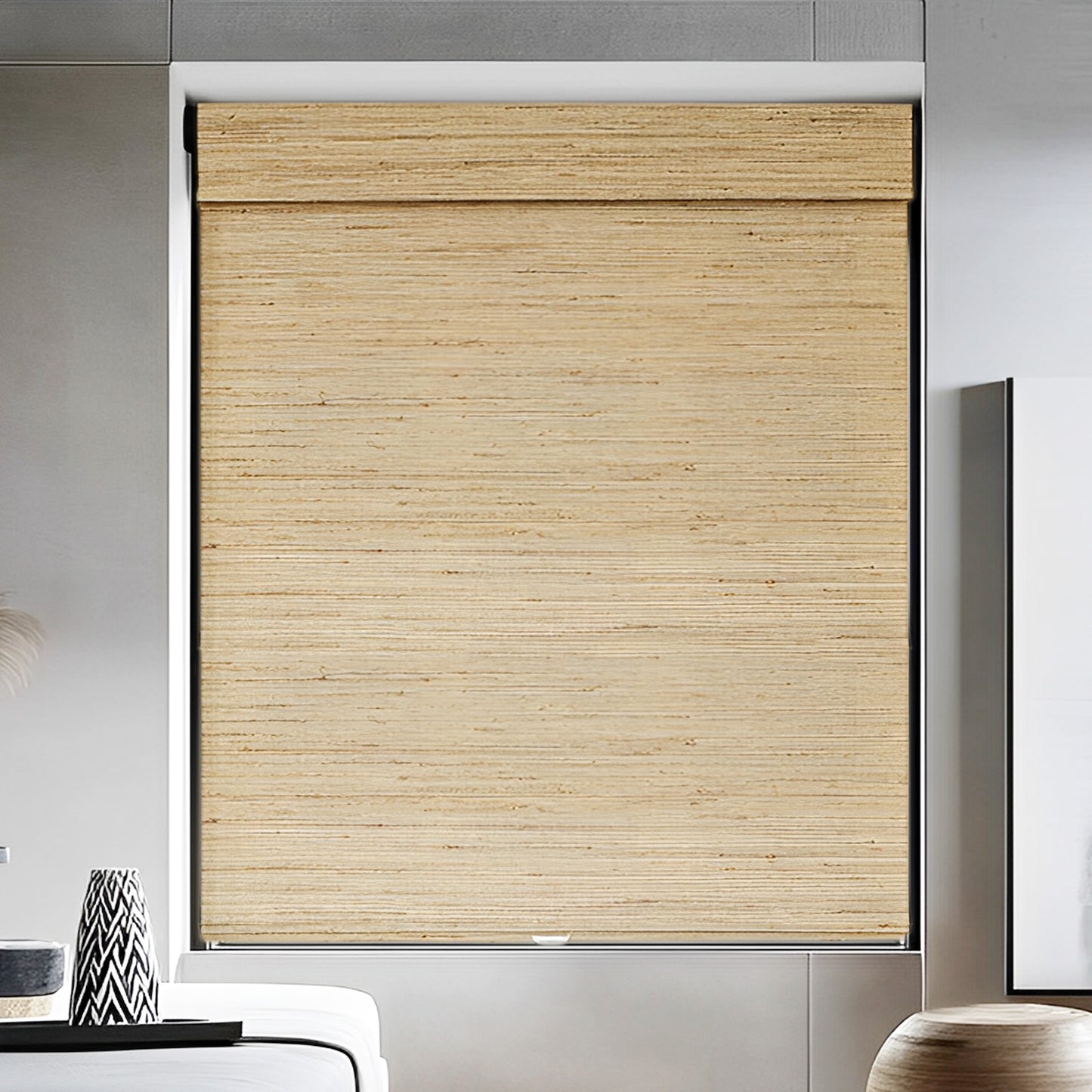 Ramie Woven Bamboo Shade, Beige