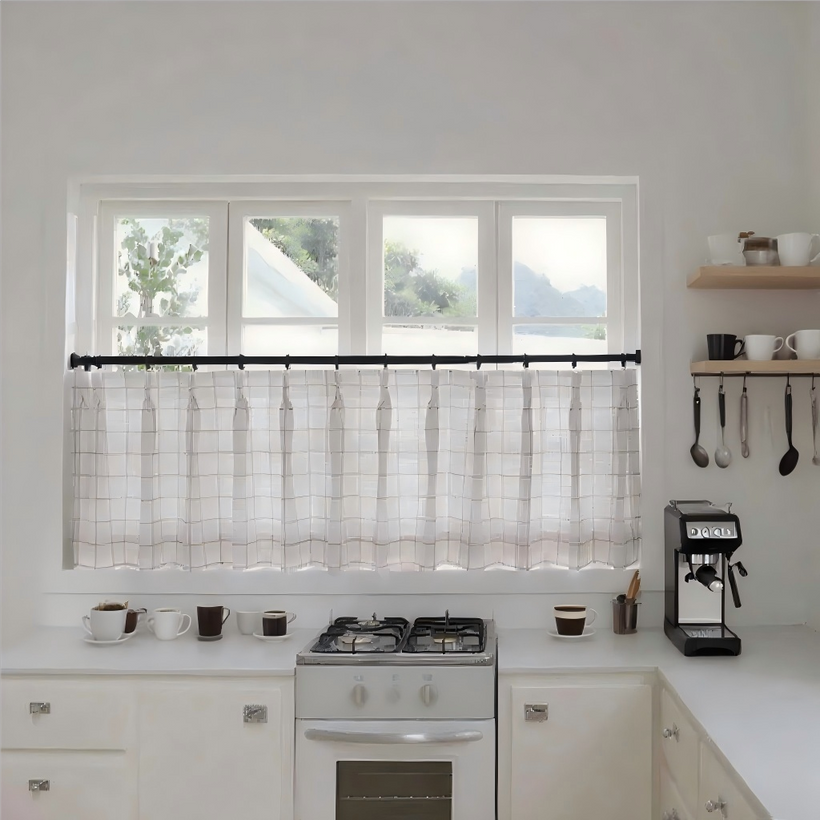 Plaid and Striped Cafe Curtains Design