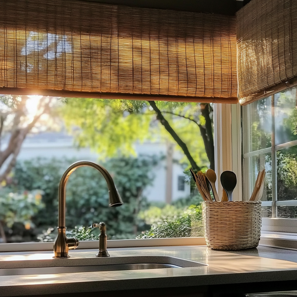 Kenaf Woven Bamboo Shade, Bark