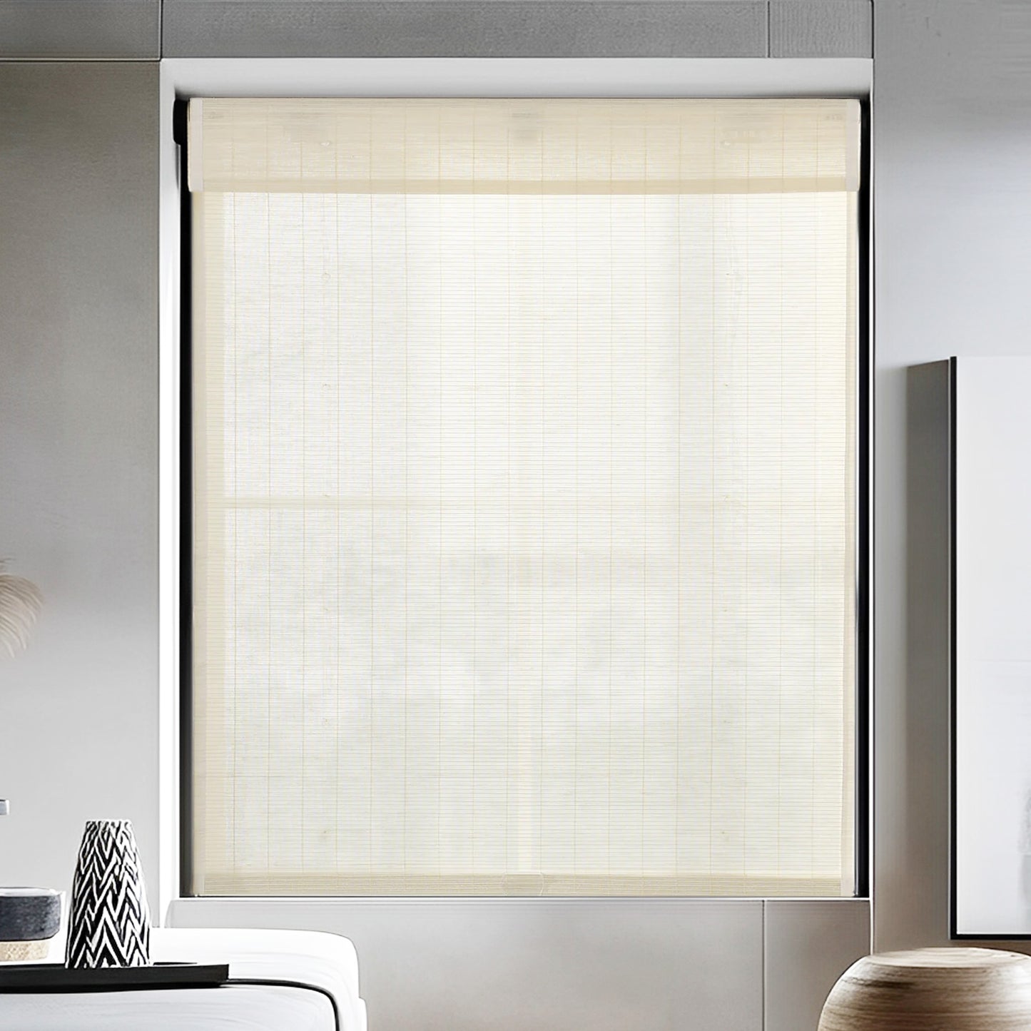 Flax-Bamboo Blend Shades, Cream