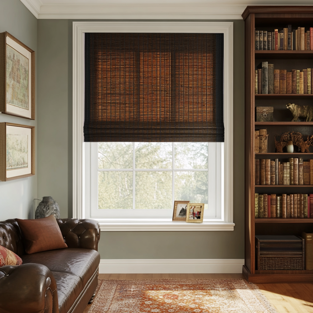 Woven Bamboo Shade, Deep brown