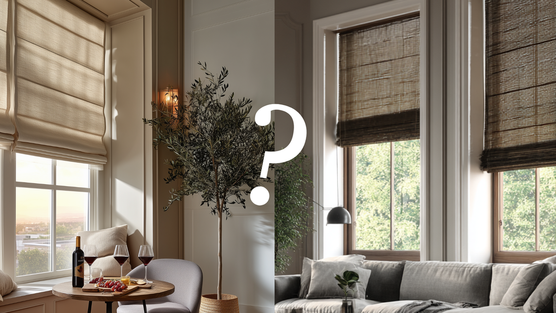 roman shade vs bambo shade luxdrape