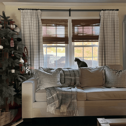 Sienna Striped Pattern Linen Blend Drape  Pleated