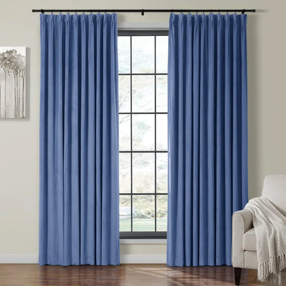 Velmor Pleated Velvet Curtains with Blackout Lining - LuxDrape