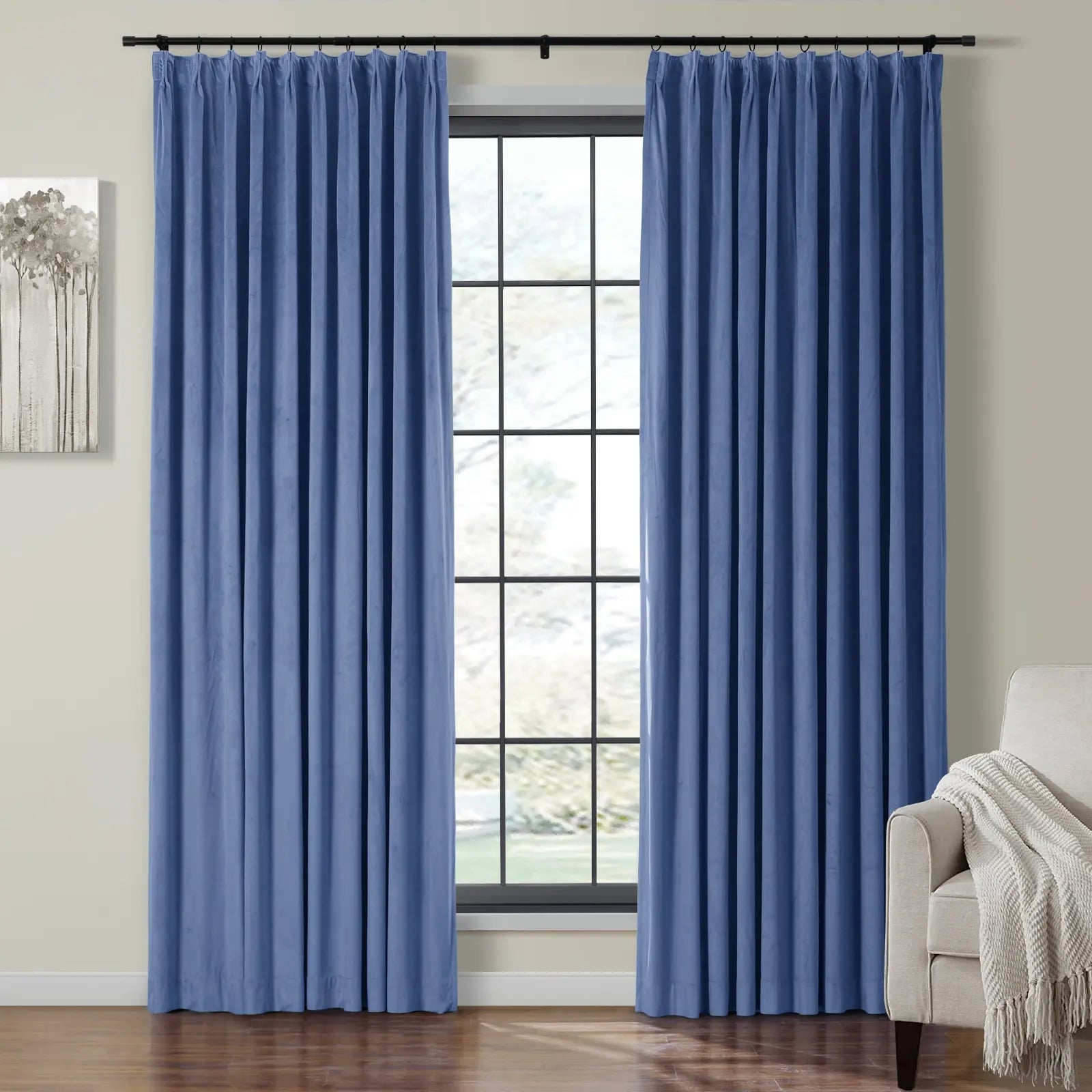 Velmor Velvet Drapes Pleated