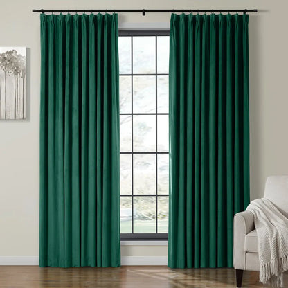 Velmor Pleated Velvet Curtains with Blackout Lining - LuxDrape