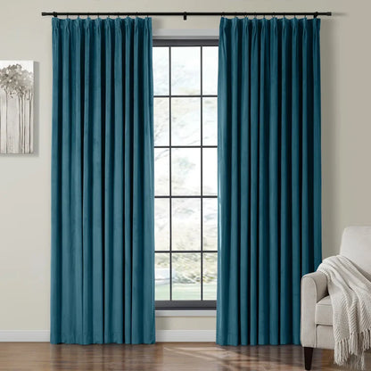 Velmor Pleated Velvet Curtains with Blackout Lining - LuxDrape