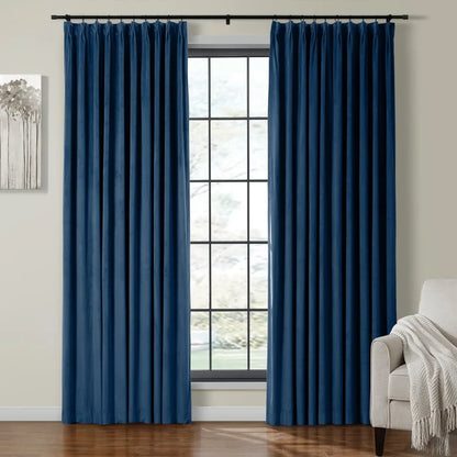 Velmor Pleated Velvet Curtains with Blackout Lining - LuxDrape