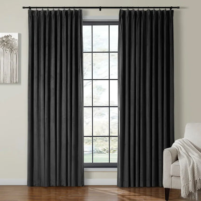Velmor Pleated Velvet Curtains with Blackout Lining - LuxDrape