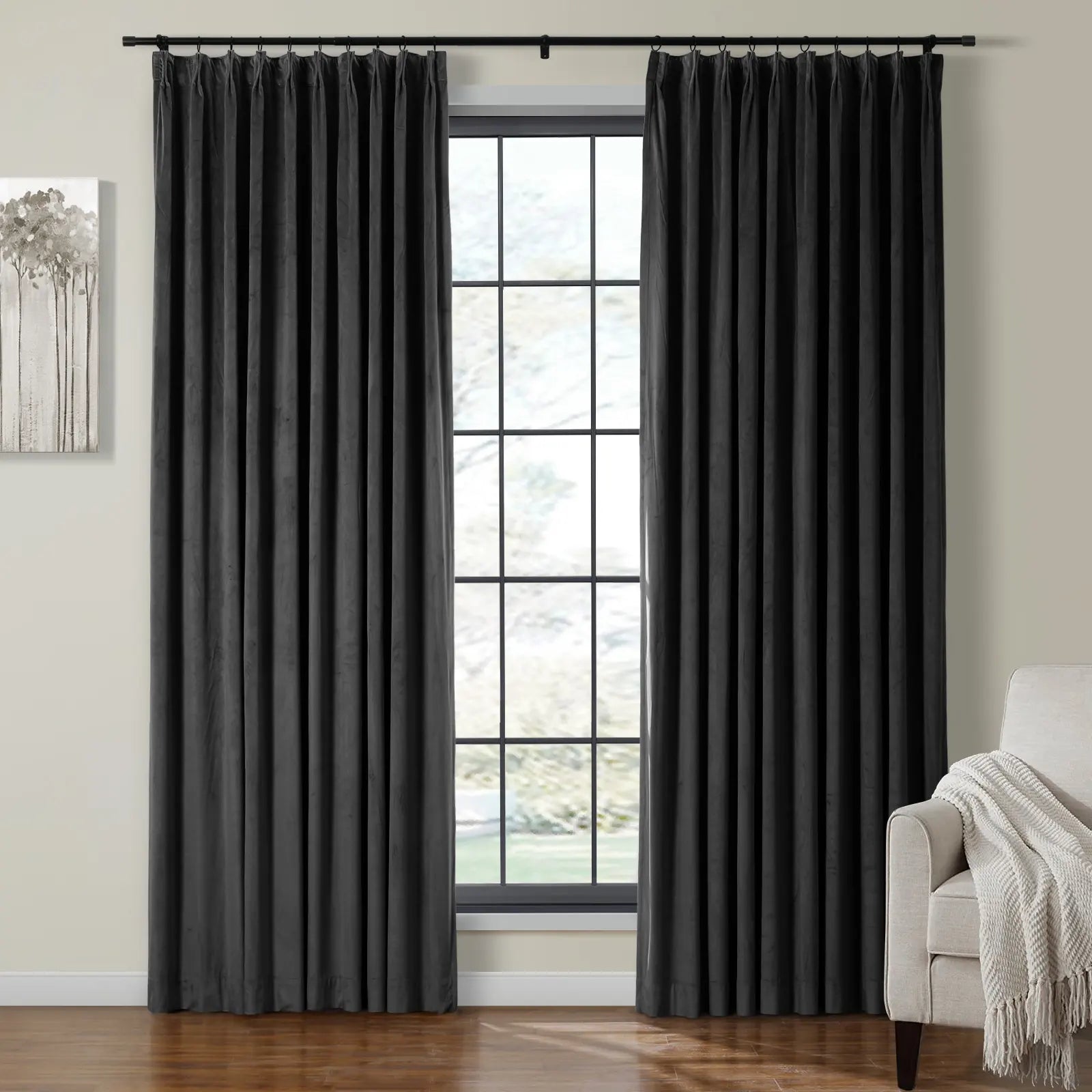 Velmor Velvet Drapes Pleated