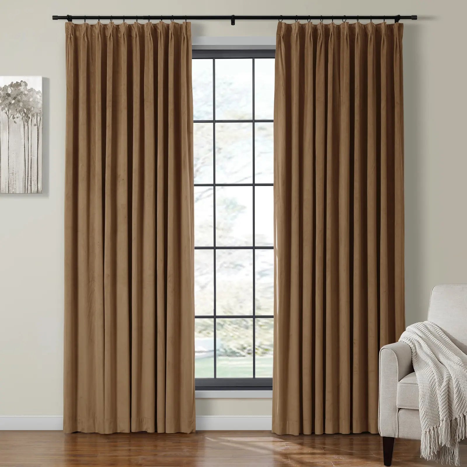 Velmor Velvet Drapes Pleated