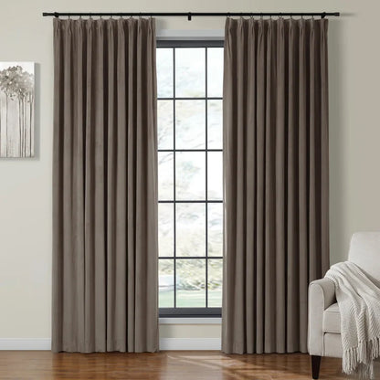 Velmor Pleated Velvet Curtains with Blackout Lining - LuxDrape