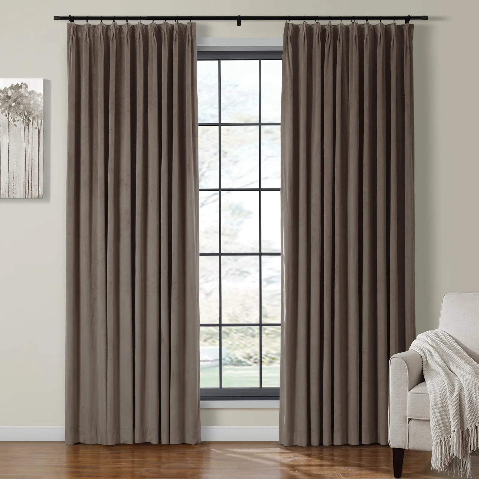 Velmor Velvet Drapes Pleated