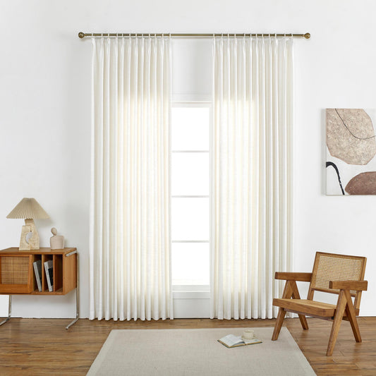 Auriel Semi Sheer Drapes Pleated