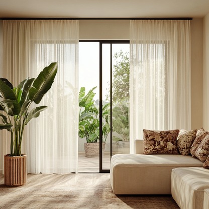 Auriel Semi Sheer Drapes Pleated