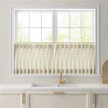 Florence Linen Pleated Cafe Curtains