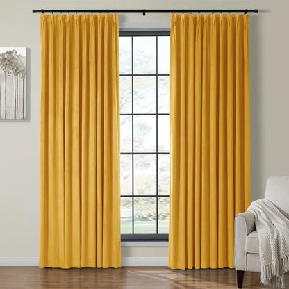 Velmor Pleated Velvet Curtains with Blackout Lining - LuxDrape