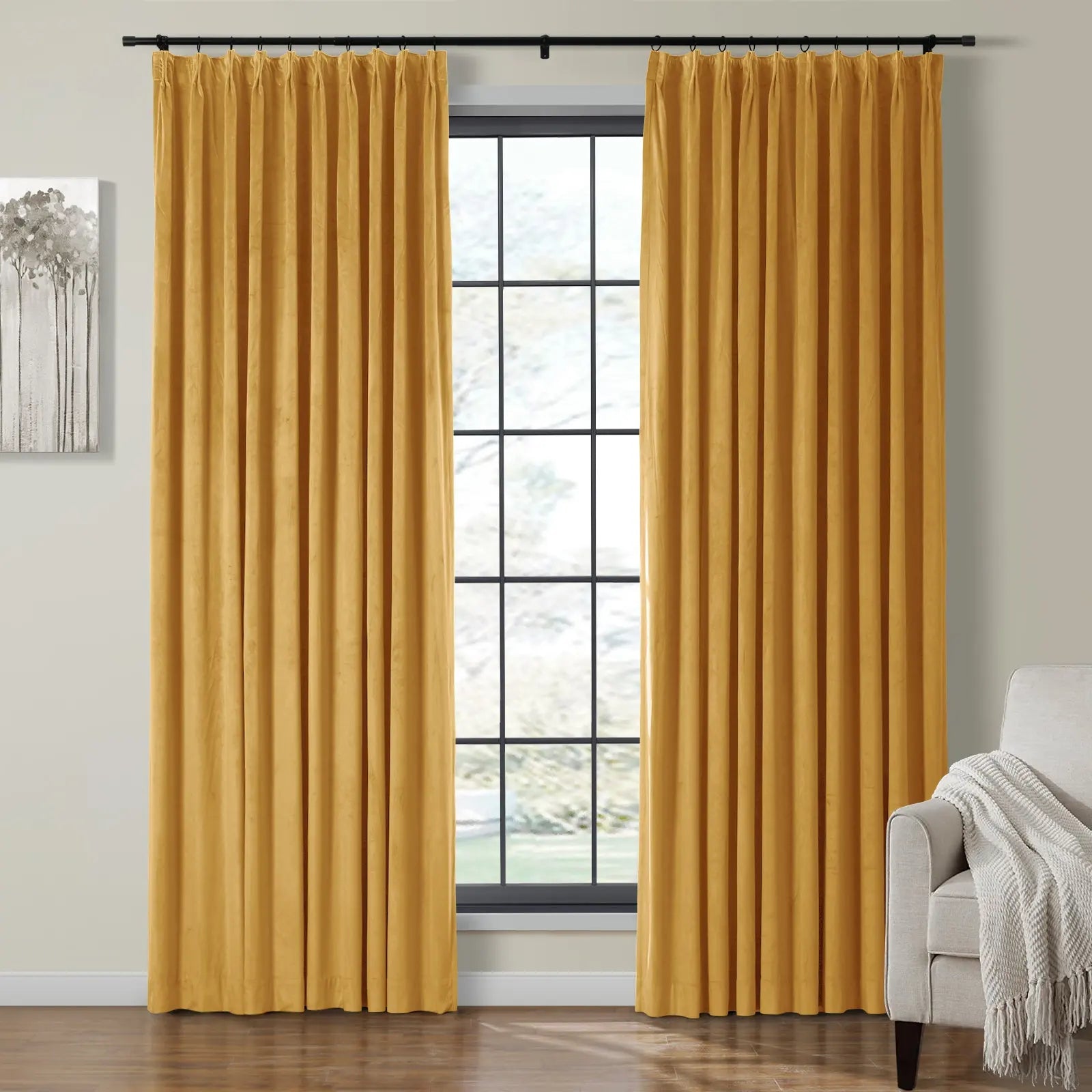 Velmor Velvet Drapes Pleated