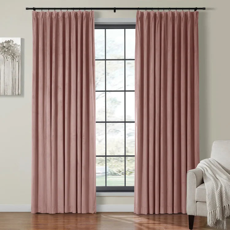Velmor Pleated Velvet Curtains with Blackout Lining - LuxDrape