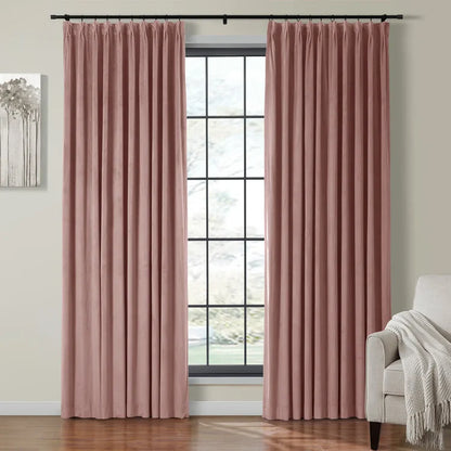 Velmor Pleated Velvet Curtains with Blackout Lining - LuxDrape