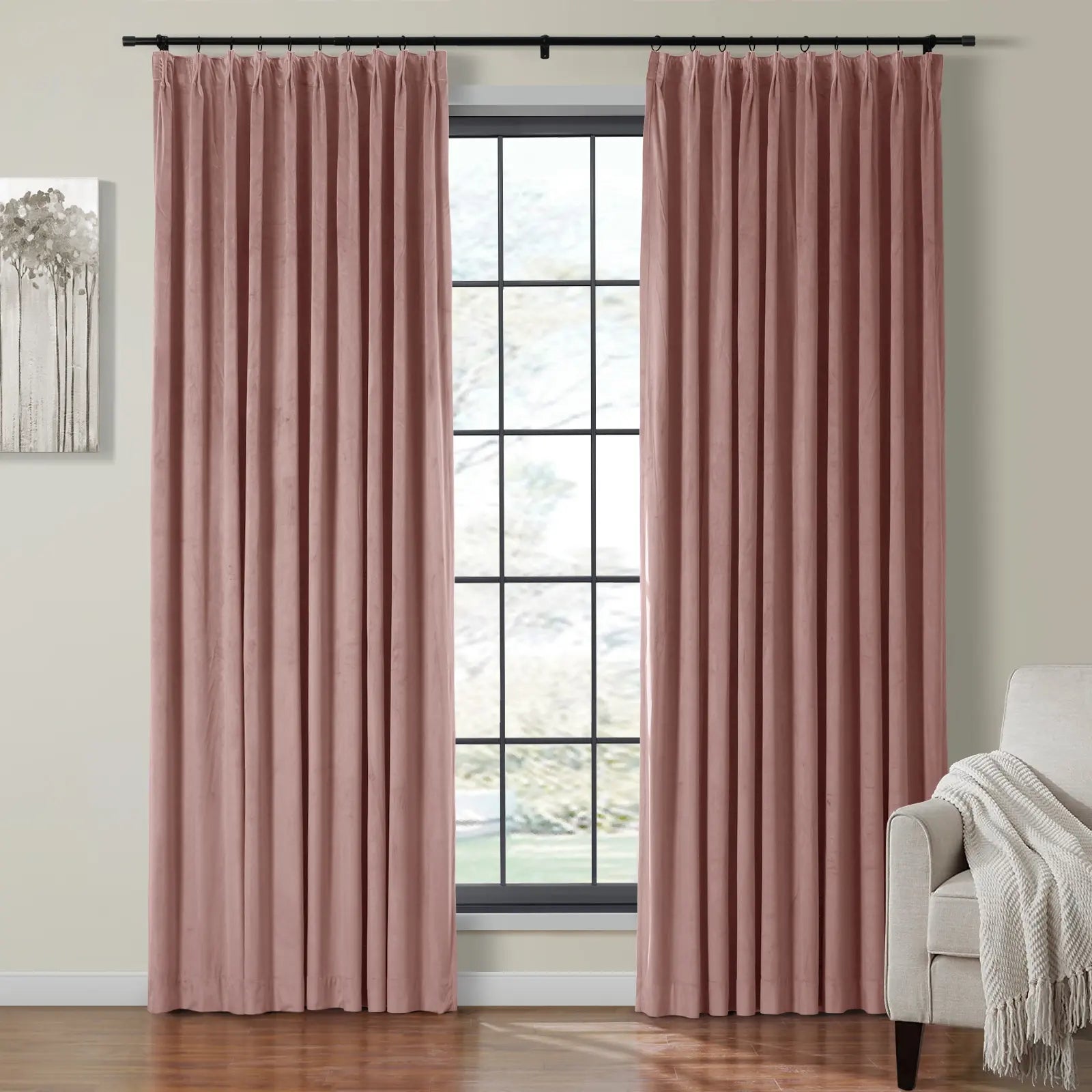 Velmor Velvet Drapes Pleated