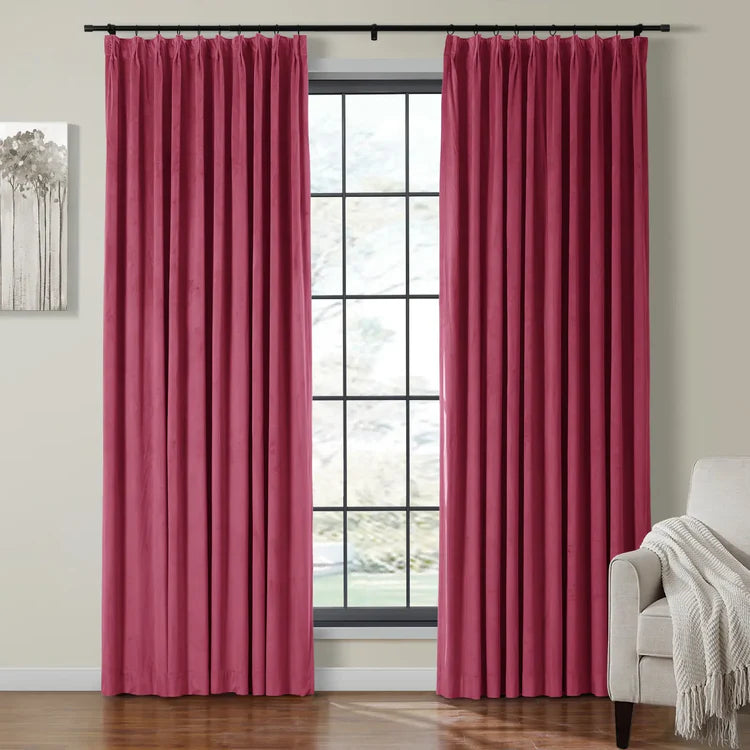 Velmor Pleated Velvet Curtains with Blackout Lining - LuxDrape