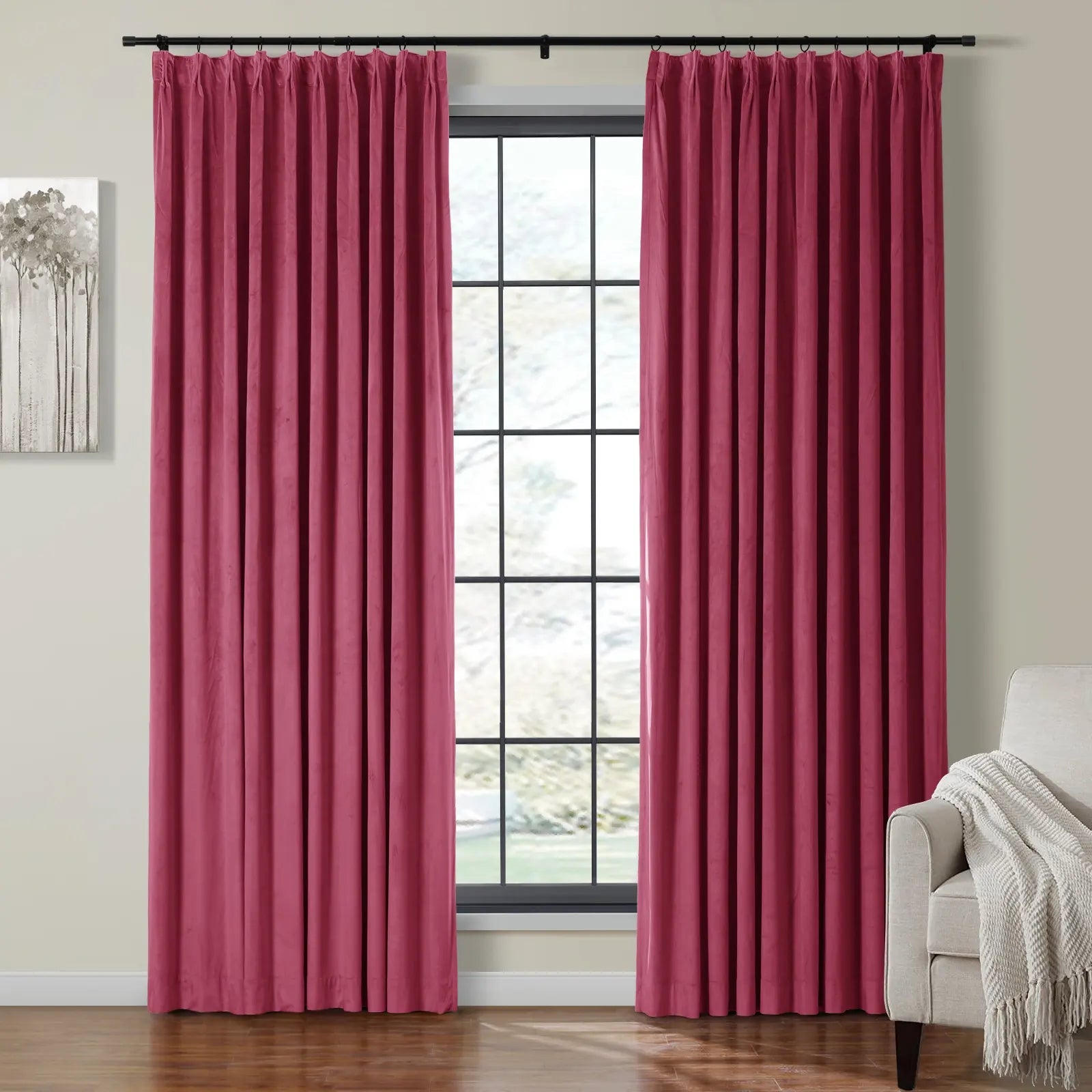 Velmor Velvet Drapes Pleated