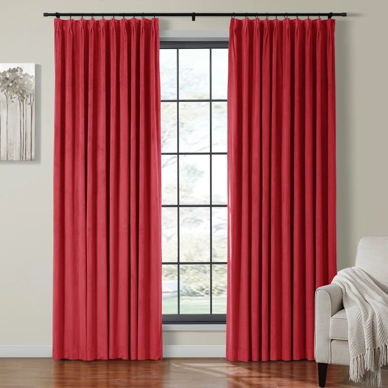 Velmor Velvet Drapes Pleated